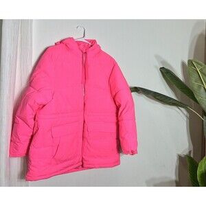 Universal Thread Women's Jacker Puffer Front Full Length hooded Pink Size XXL